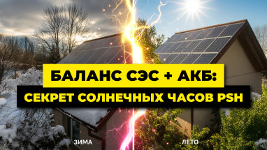 От летнего избытка к зимнему дефициту: как PSH влияет на баланс СЭС и АКБ
