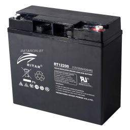 Ritar RT12200 – Акумуляторна батарея (12V, 20Ah, AGM, Макс. струм 200А)