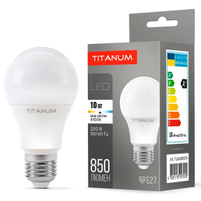 TITANUM А60 10W E27 4100K 220V - LED лампа купити
