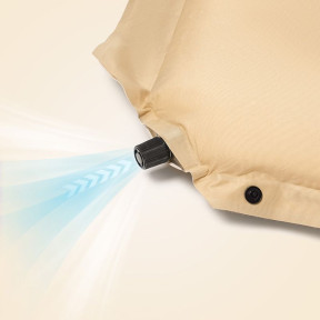 Самонадувний килимок двомісний з подушкою Naturehike CNK2300DZ014, 30 мм, бежевий в Україні