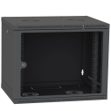 Шафа телекомунікаційна двері скло (чорна) IPCOM 9U 600x450