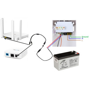 Комплект для безперебійного живлення роутера та абонентського терміналу GPON (12Вольт) зображення