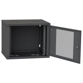 IPCOM 12U 600x450 - Шафа телекомунікаційна двері перфорована (чорна) зображення