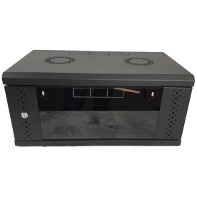 Шкаф EServer 4U 600х350х284, стекло, черный