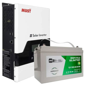 MUST PV18-1512 VPM (1 шт.) + AGROMOT 12V 100Ah (1 шт.) - Комплект резервного живлення купити