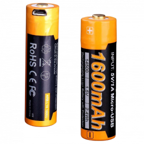 Аккумулятор (microUSB разъем) Fenix 14500 1600mAh Li-ion 1шт ARB-L14-1600U фото
