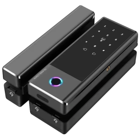 SEVEN LOCK SL-7776BF black - Умный биометрический замок на стеклянную дверь фото