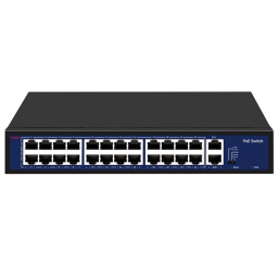 Hedy HN24H2G-300 – PoE комутатор (24xPoE 100M, 2xUplink 1G, 300W, Extend 250m)