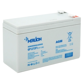 Merlion GP1272F1 – Акумуляторна батарея AGM (12V, 7.2Ah, клеми F1, VRLA) купити
