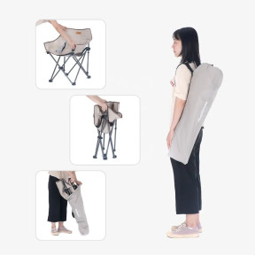 Крісло складане Naturehike NH20JJ022 600D Oxford Cotton / сталь, чорний зображення