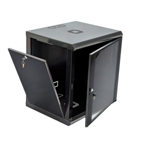 Комунікаційна шафа 19"12U, 600x500x640мм (Ш*Г*В), економ,акрилове скло, чорна зображення
