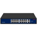 Hedy HN16H2G-200 – Некерований PoE комутатор (16xPoE 100M, 2xUplink 1G, 200W, Extend 250m)