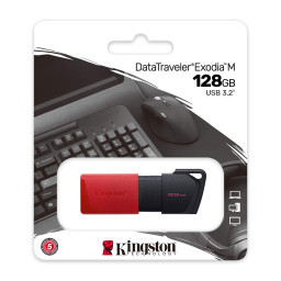 Kingston Exodia M Black Red 128GB USB 3.2 Type-A Gen1 DT - Накопитель флэш USB