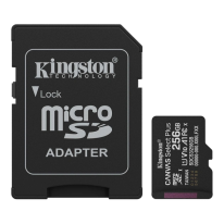 Карта пам'яті Kingston microSD 256GB C10 UHS-I A1 V10 R150MB/s + SD