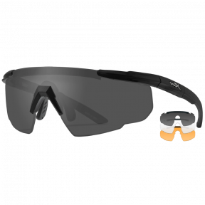 Защитные баллистические очки Wiley X SABER ADV Серые/Прозрачные/Оранжевые линзы/Матовая черная оправа купить