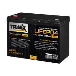 Акумуляторна батарея літій-залізо-фосфатна 12.8В 100А*год Trinix TLFP-12100 Ultra LiFePO4 з Bluetooth (Black)