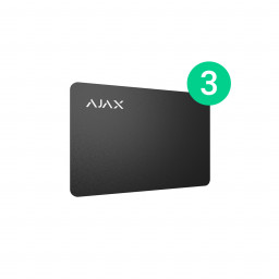 Захищена безконтактна картка для клавіатури Ajax Pass Чорна (3 шт)