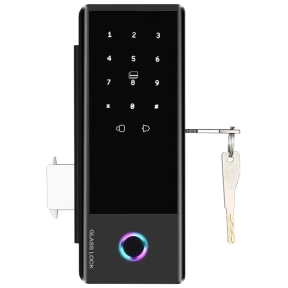 SEVEN LOCK SL-7776BF black - Умный биометрический замок на стеклянную дверь в Украине