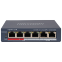 Hikvision DS-3E0106P-E/M(B) - Коммутатор POE на 4 порта неуправляемый