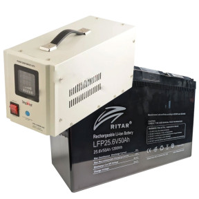 Step4Net UPS-1050W-24V (pure sine) + Ritar LFP25.6V50AH G3 - Система безперебійного живлення 1280 Вт·г - фото №1 Step4Net UPS-1050W-24V (pure sine) + Ritar LFP25.6V50AH G3 - Система безперебійного живлення 1280 Вт·г купити