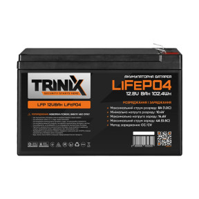 Акумуляторна батарея літій-залізо-фосфатна 12.8В 8А*год Trinix LFP 12V8Ah LiFePO4 зображення