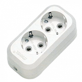 Makel MGP111 Колодка 2 гнізда з заземленням - фото №1 Makel MGP111 Колодка 2 гнізда з заземленням купити