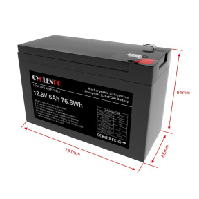 Акумуляторна батарея літій-залізо-фосфатна 12.8В 6Аг Cyclen 12.8V 6AH LiFePo4 купити