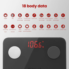 Смарт-ваги OYeet BS-OY01 Smart Scale Темно-Сірі фото