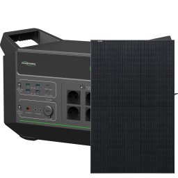 HYXiPower HYX-EA2500 + Risen Solar RSM40-8-400MB Full Black - Комплект из портативной зарядной станции и солнечной панели