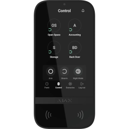 Ajax KeyPad TouchScreen Black - Бездротова клавіатура з сенсорним екраном і безконтактною авторизацією