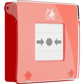 Ajax ManualCallPoint (Red) Jeweller - Бездротова настінна кнопка для активації пожежної тривоги вручну зображення
