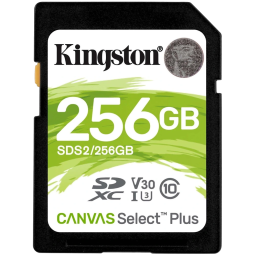 Модуль флеш-пам'яті Kingston 256GB SDXC Canvas Select Plus 100R C10 UHS-I U3 V30