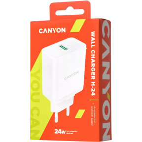 Canyon H-24 Белый - Сетевое зарядное устройство для Quick Charge 3.0 фото