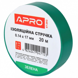 Изоляционная лента зеленая APRO 0.14х17 мм 20 м