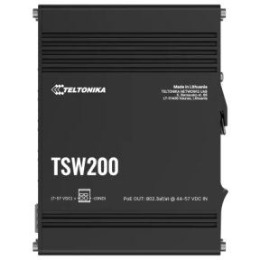 Промышленный неуправляемый PoE-коммутатор Teltonika TSW200 (8 портов 10/100/1000 Mbps, 2 SFP, PoE+ 240W, IP30) в Украине