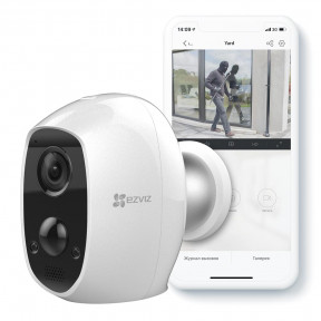 2МП універсальна Wi-Fi камера з вбудованим акумулятором EZVIZ CS-C3A (B0-1C2WPMFBR) зображення