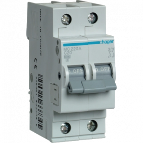 Hager MC220A 20А 2P С 6 кА Автоматичний вимикач купити