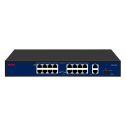 Hedy HN16H2G1S-200-V1 – PoE Комутатор (16xPoE 200W, 2xGbE, 1xSFP, Extend 250m)