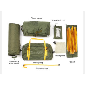 Палатка четырехместная Naturehike KOTA 4 CNK2450WS041, темно-зеленая в Украине
