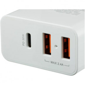 Сетевое зарядное устройство для Canyon CNE-CHA08W (2USB, 2.4A PD) White фото