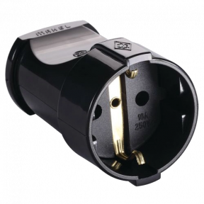 Makel 10053 Штепсельне гніздо з заземленням чорне - фото №1 Makel 10053 Штепсельне гніздо з заземленням чорне купити