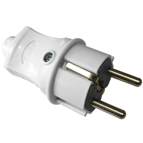 Вилка 16А, ж/к прямая, белая ERKA 1002 купить