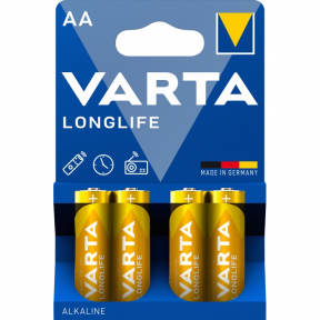 VARTA LONGLIFE AA BLI 4 ALKALINE - Батарейка - фото №1 VARTA LONGLIFE AA BLI 4 ALKALINE - Батарейка купити
