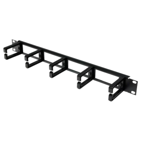Кабельный организатор с 5 пластиковыми кольцами, черный 1U купить