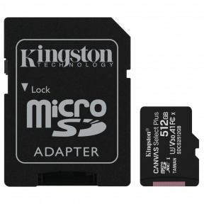 Kingston 512GB micSDXC Canvas Select Plus 100R A1 C10 Card + ADP Модуль флэш-памяти купить