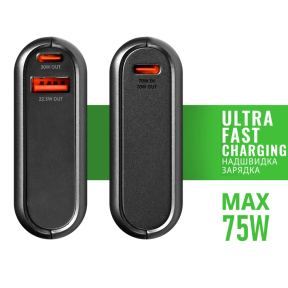 VIDEX VPB-202C 75W Black - Повербанк 20000mAh купити