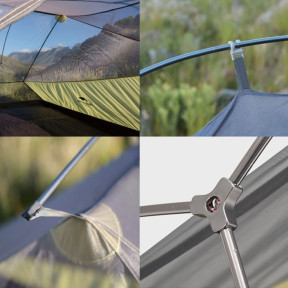 Палатка сверхлегкая трехместная с футпринтом Naturehike Cloud Up 3 Updated NH18T030-T, 20D, темно-зеленая Цена