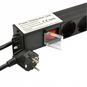 Kingda Блок 19" на 8 роз. нім. станд., 16А, 1U, з вимикачем, шнур 1.8м зображення