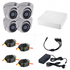 Комплект TurboHD видеонаблюдения на 4 внутренние камеры 2МП Hikvision KIT-4T4DMV12