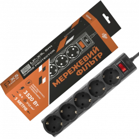 Logic Power LP-X5-5 Black Удлинитель сетевой (фильтр) купить
